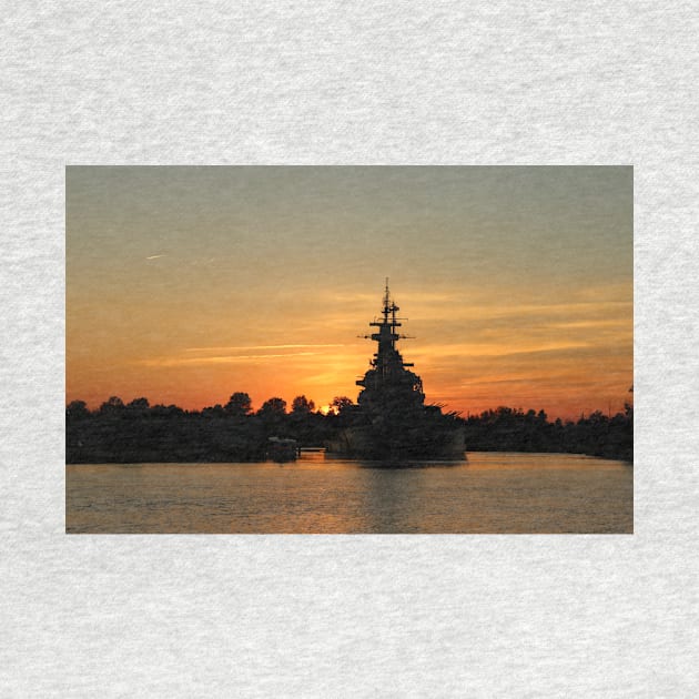 Battleship At Sunset by Cynthia48